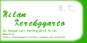 milan kerekgyarto business card